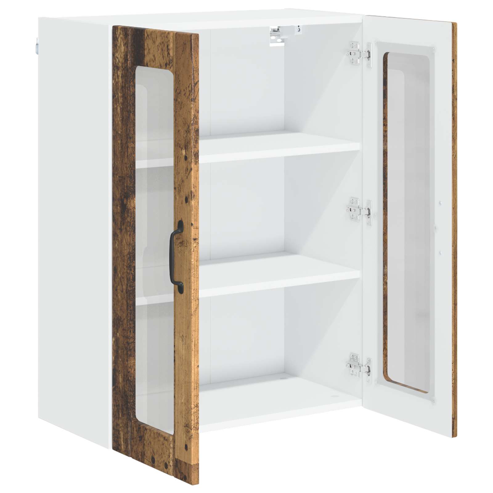 Mobile in vetro da parete LUCCA Legno antico 60 x 31 x 80 cm | homemem39