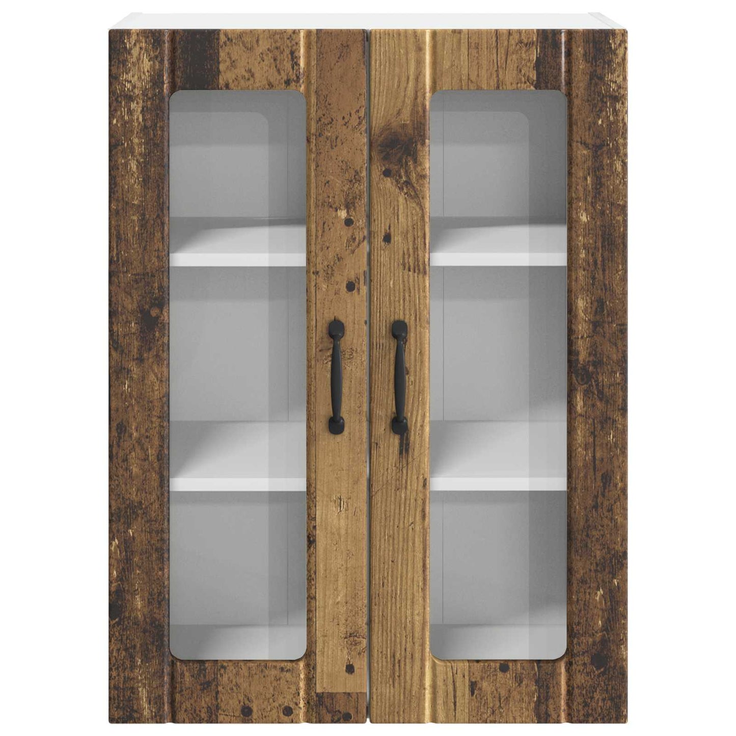 Mobile in vetro da parete LUCCA Legno antico 60 x 31 x 80 cm