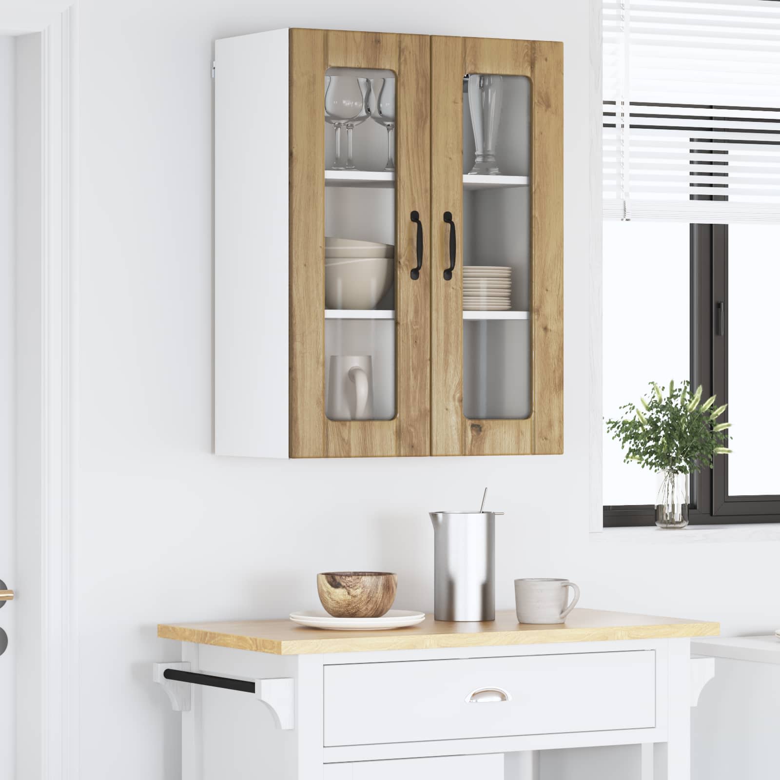 Mobile in vetro da parete LUCCA Rovere Artigianale | homemem39