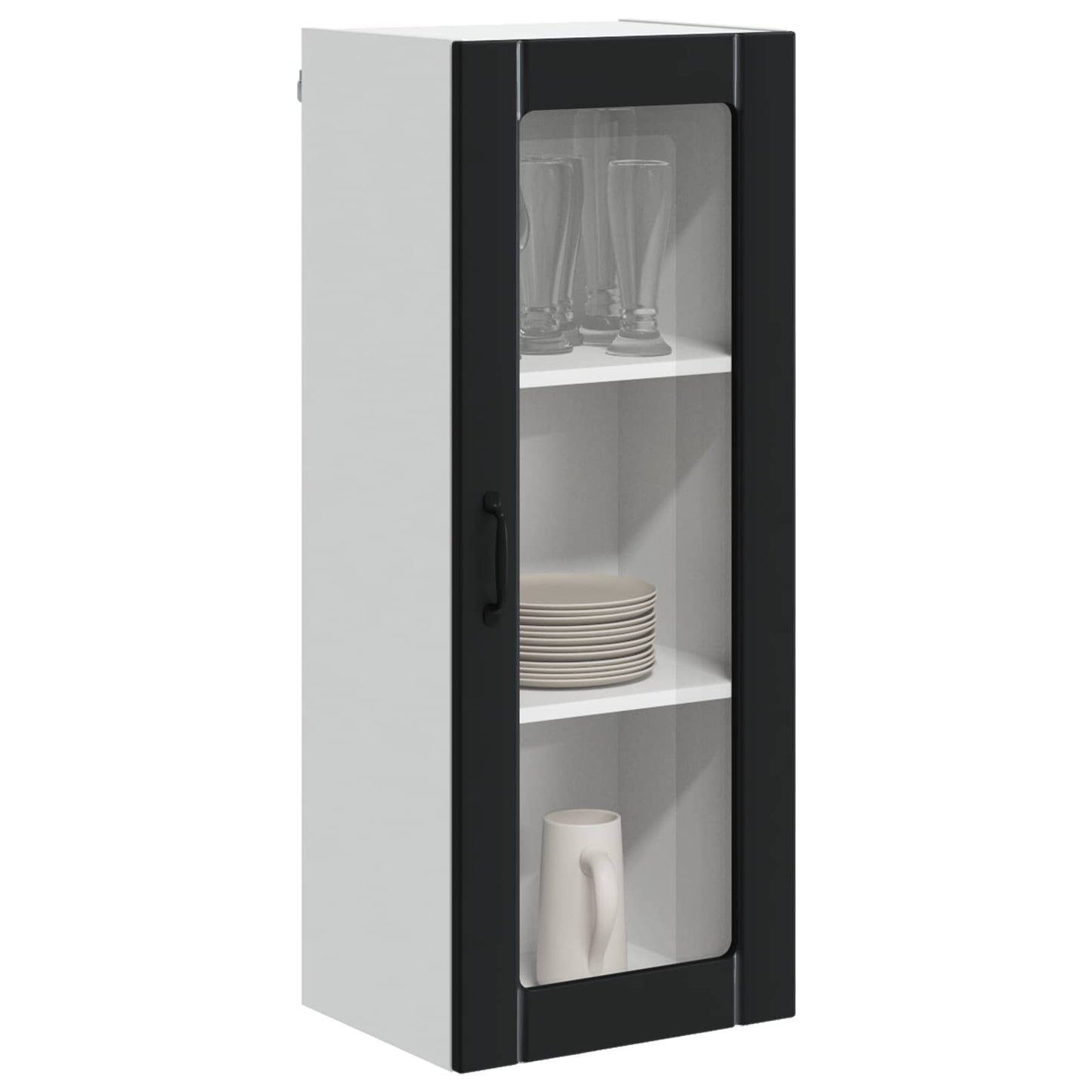 Mobile in vetro da parete LUCCA Nero 40 x 31 x 100 cm | homemem39