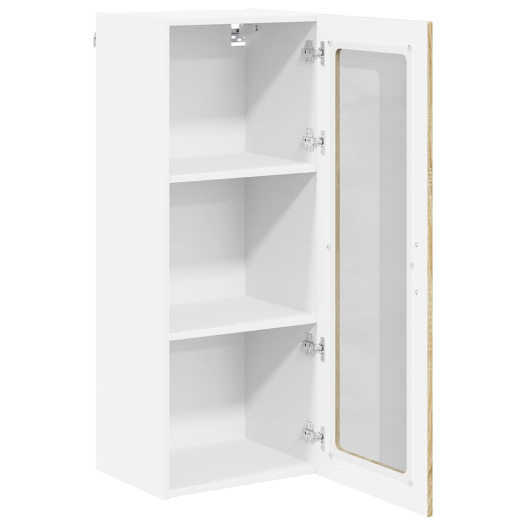 Mobile in vetro da parete LUCCA Rovere Sonoma 40 x 31 x 100 cm | homemem39