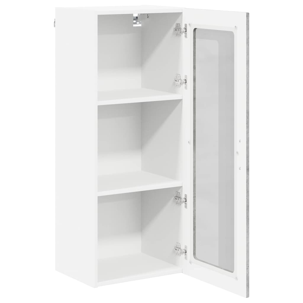 Mobile in vetro da parete LUCCA Grigio Cemento 40 x 31 x 100 cm | homemem39