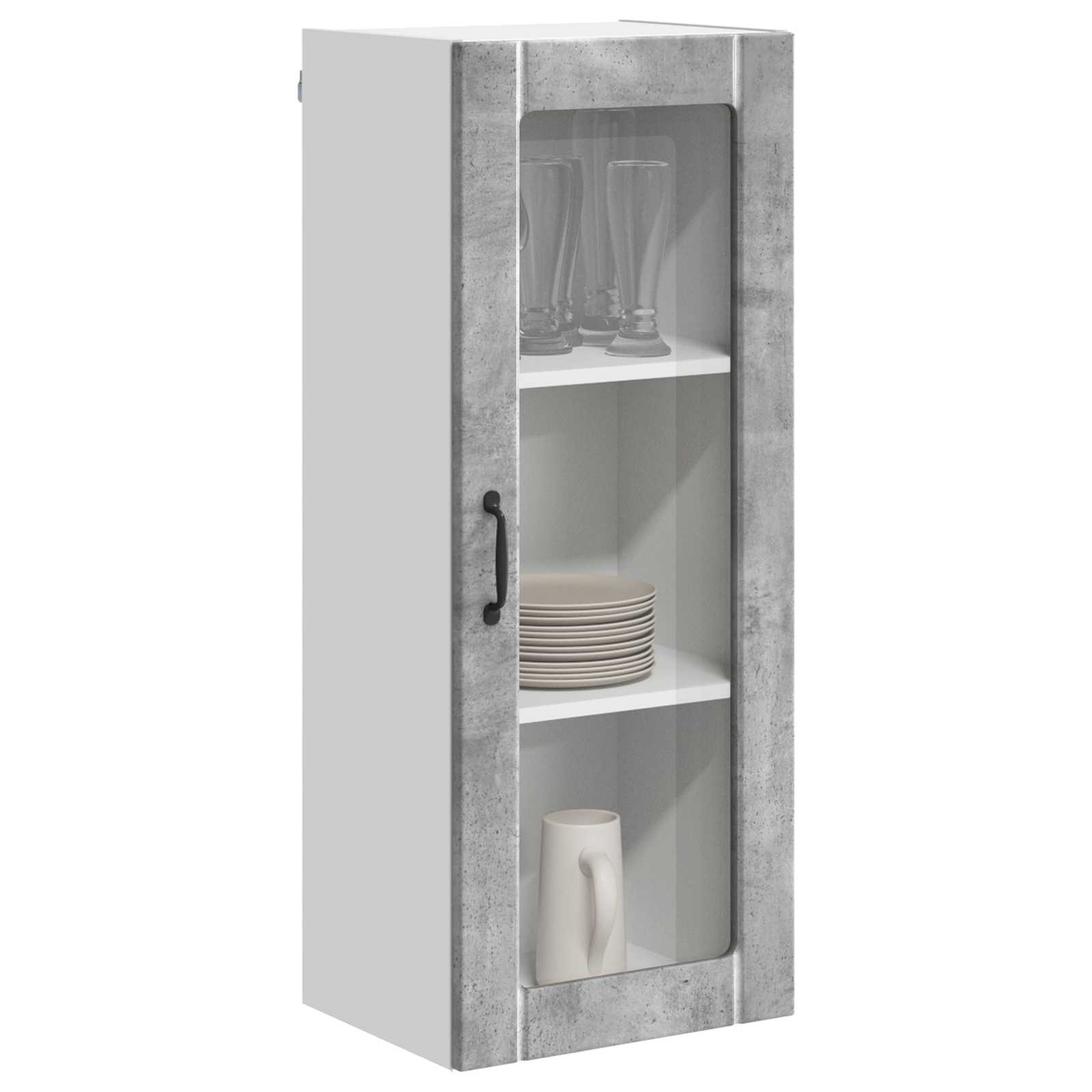 Mobile in vetro da parete LUCCA Grigio Cemento 40 x 31 x 100 cm | homemem39