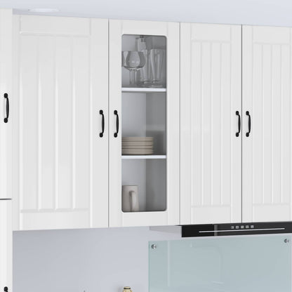 Mobile in vetro da parete LUCCA Bianco Lucido 40 x 31 x 100 cm | homemem39