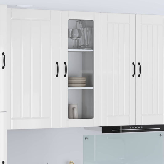 Mobile in vetro da parete LUCCA Bianco Lucido 40 x 31 x 100 cm | homemem39