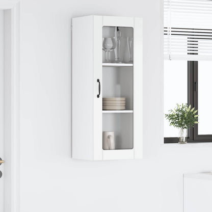 Mobile in vetro da parete LUCCA Bianco Lucido 40 x 31 x 100 cm | homemem39
