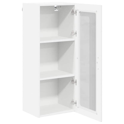 Mobile in vetro da parete LUCCA Bianco Lucido 40 x 31 x 100 cm | homemem39