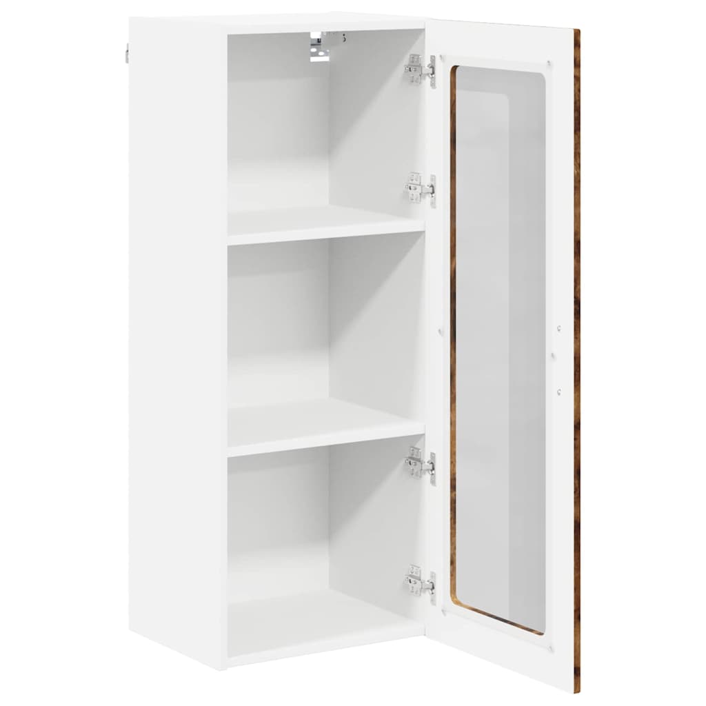 Mobile in vetro da parete LUCCA Rovere Fumo 40 x 31 x 100 cm | homemem39