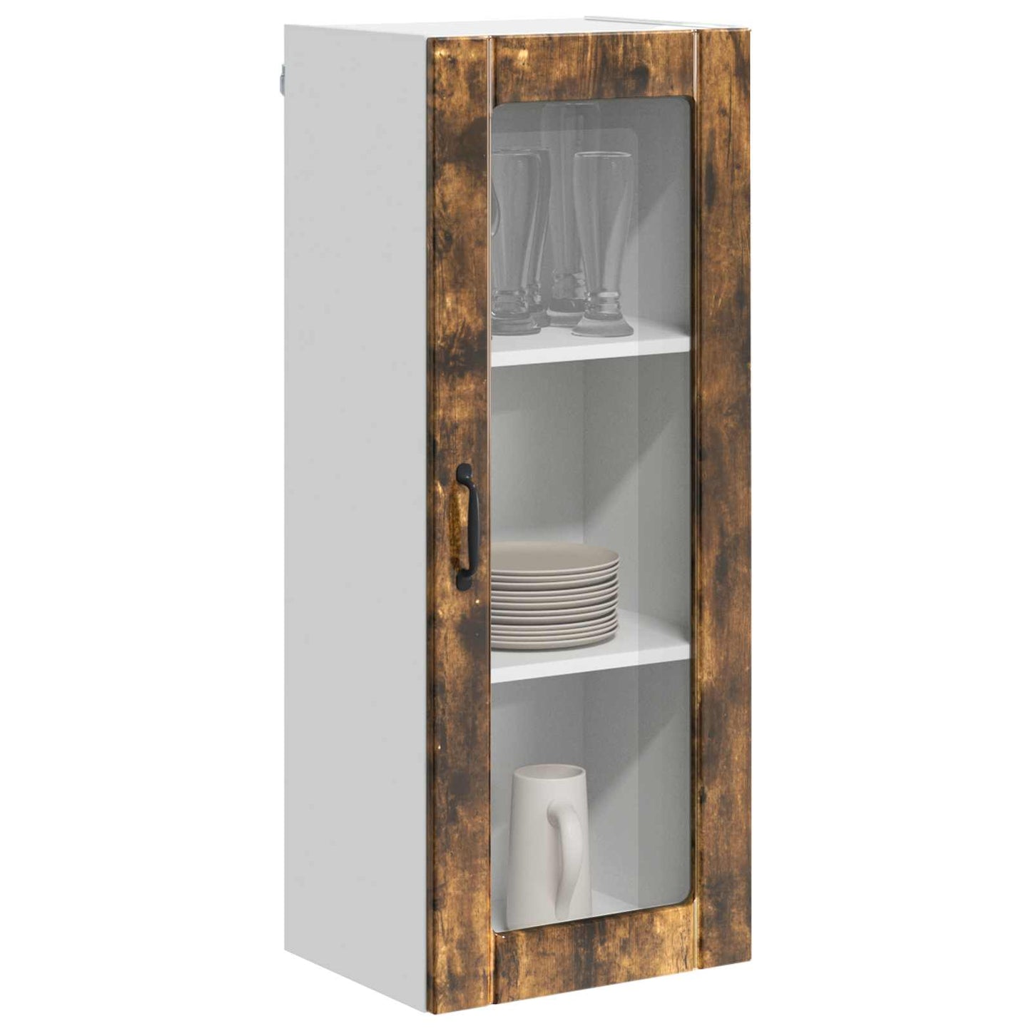 Mobile in vetro da parete LUCCA Rovere Fumo 40 x 31 x 100 cm