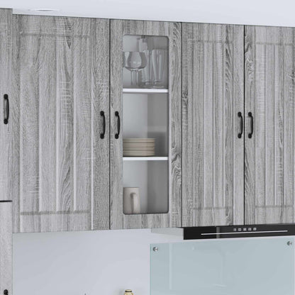 Mobile in vetro da parete LUCCA Grigio Sonoma 40 x 31 x 100 cm
