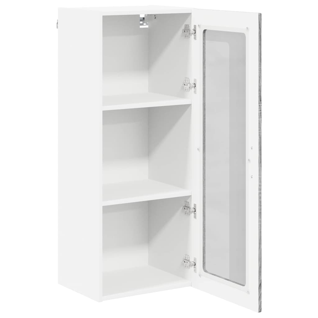 Mobile in vetro da parete LUCCA Grigio Sonoma 40 x 31 x 100 cm | homemem39