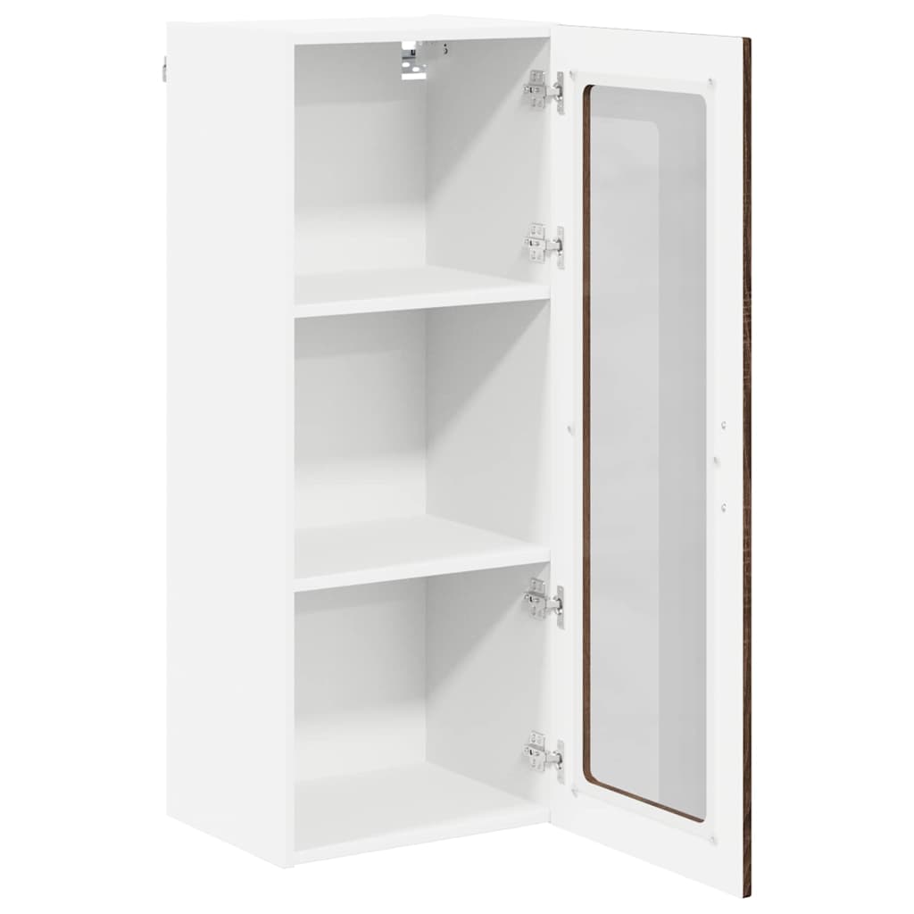 Mobile in vetro da parete LUCCA Rovere Marrone 40 x 31 x 100 cm