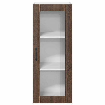Mobile in vetro da parete LUCCA Rovere Marrone 40 x 31 x 100 cm | homemem39