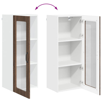 Mobile in vetro da parete LUCCA Rovere Marrone 40 x 31 x 100 cm