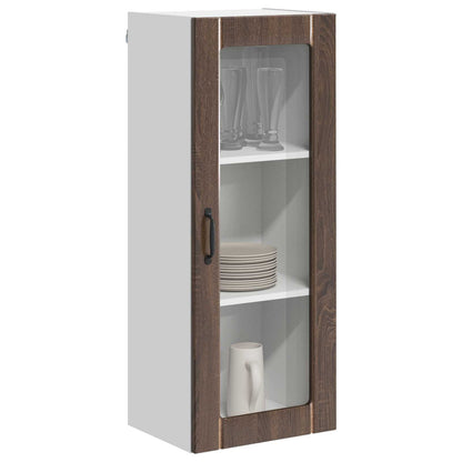 Mobile in vetro da parete LUCCA Rovere Marrone 40 x 31 x 100 cm | homemem39