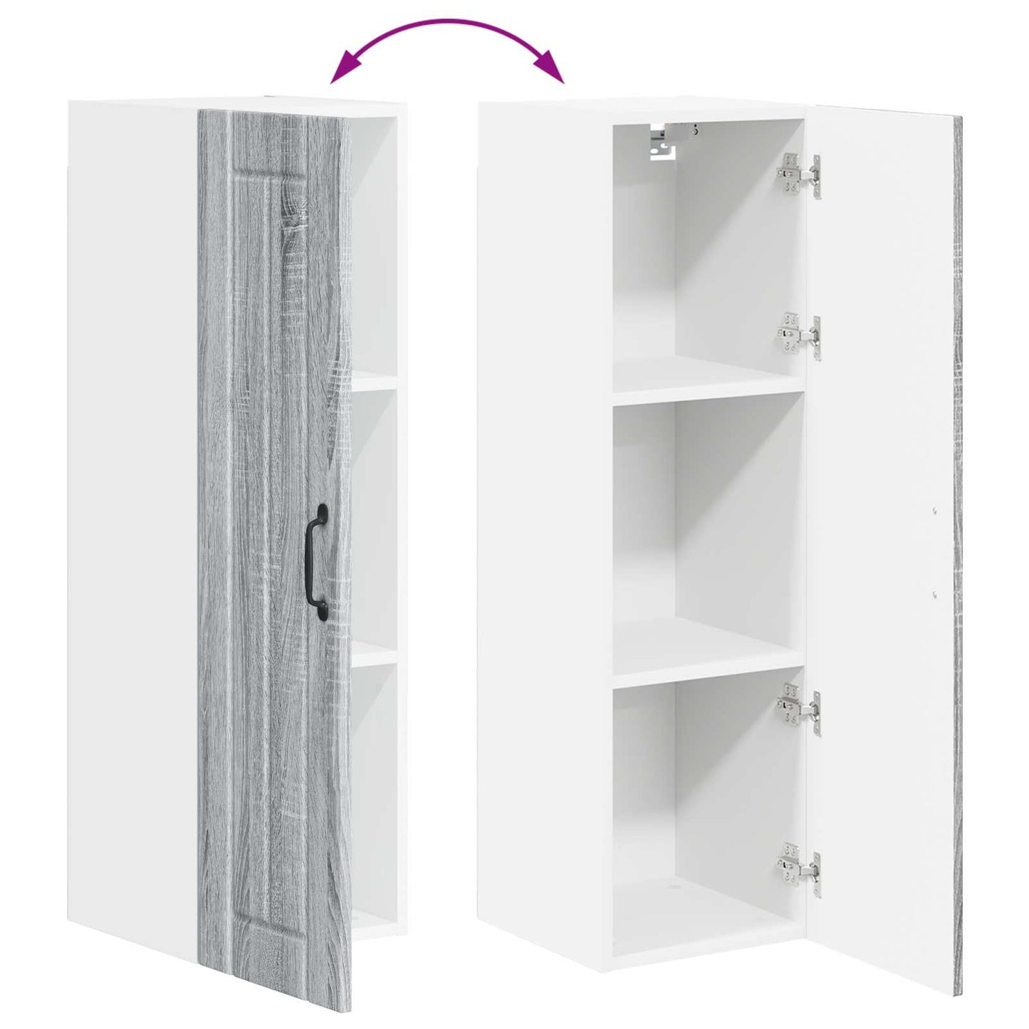 Armadietto a muro LUCCA Grigio Sonoma 30 x 31 x 100 cm