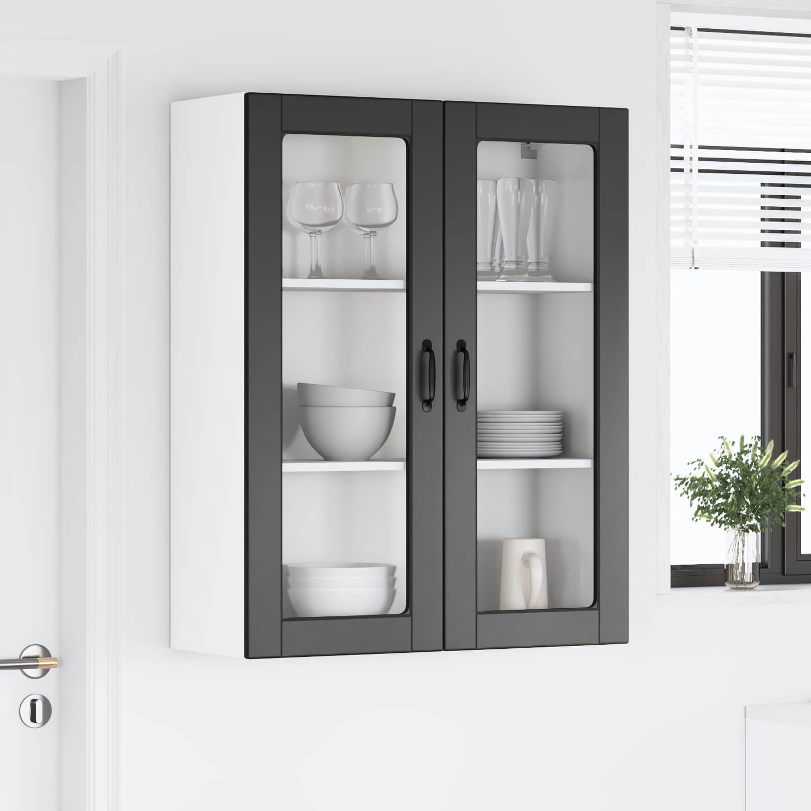 Pensile cucina Lucca Nero 80 x 31 x 100 cm Legno ingegnerizzato | homemem39