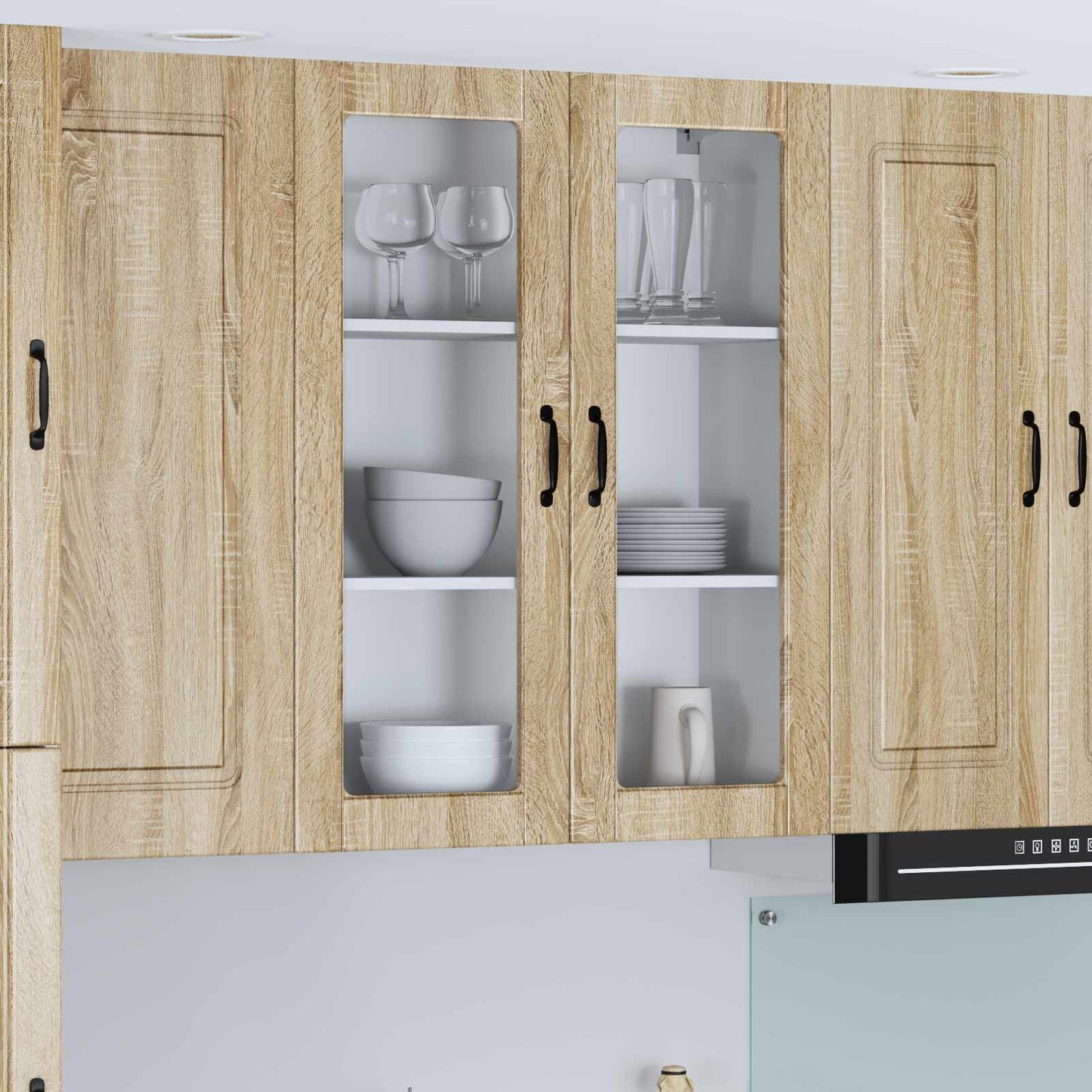 Mobile in vetro da parete LUCCA Rovere Sonoma 80 x 31 x 100 cm