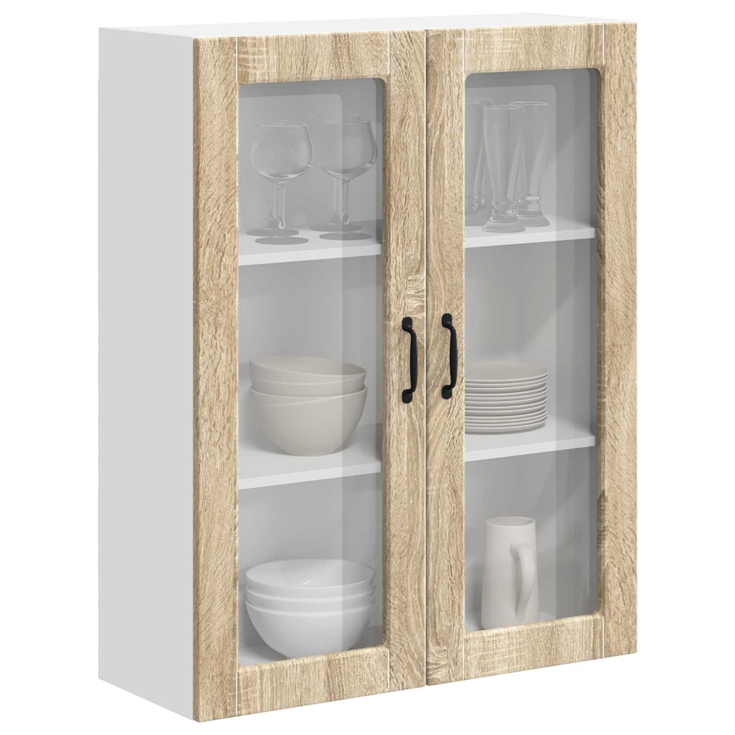 Mobile in vetro da parete LUCCA Rovere Sonoma 80 x 31 x 100 cm