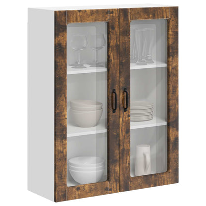 Mobile in vetro da parete LUCCA Rovere Fumo 80 x 31 x 100 cm