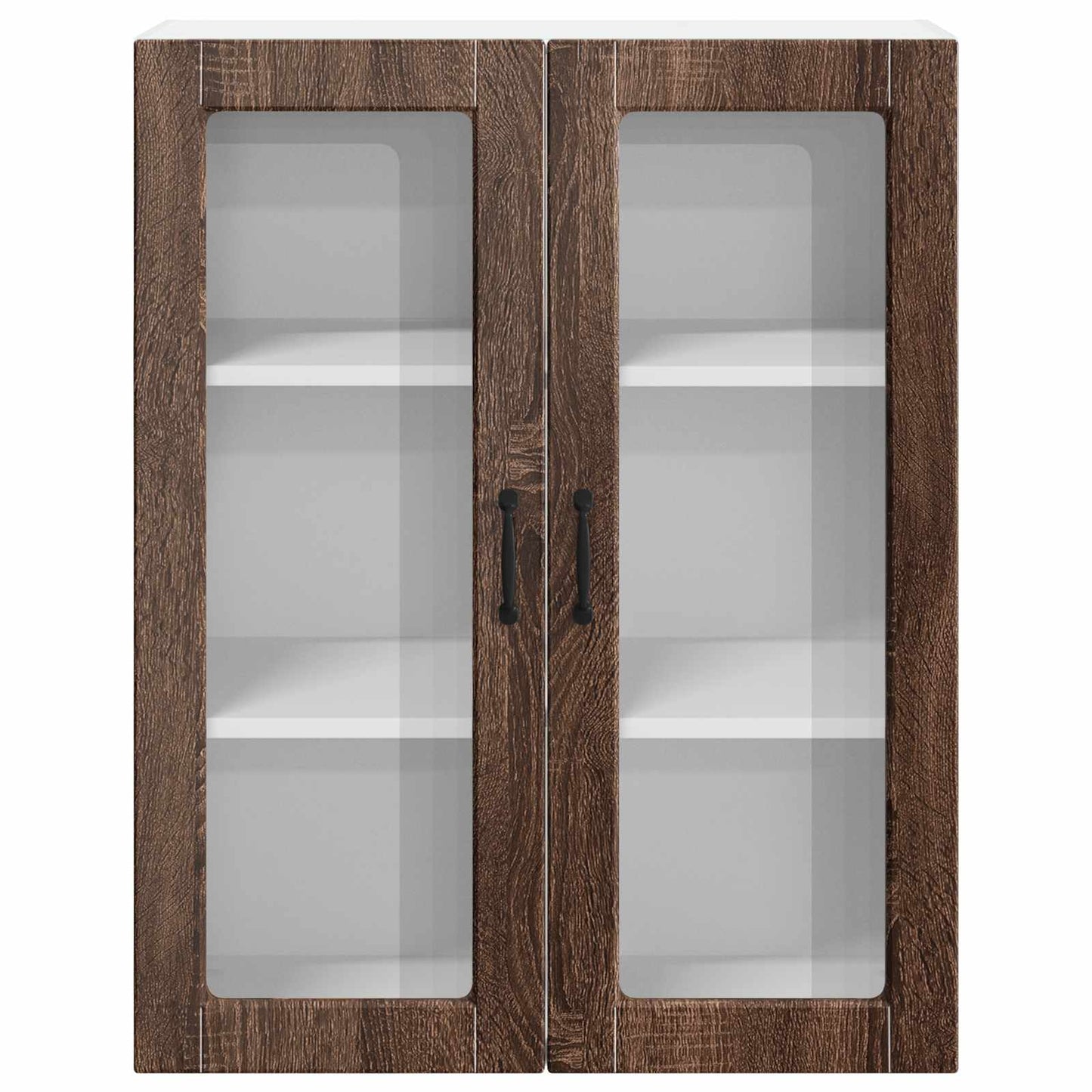 Mobile in vetro da parete LUCCA Rovere Marrone 80 x 31 x 100 cm
