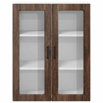 Mobile in vetro da parete LUCCA Rovere Marrone 80 x 31 x 100 cm