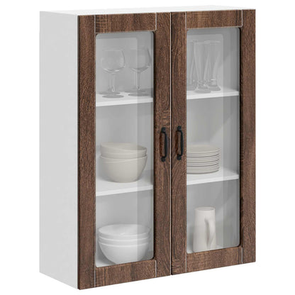 Mobile in vetro da parete LUCCA Rovere Marrone 80 x 31 x 100 cm