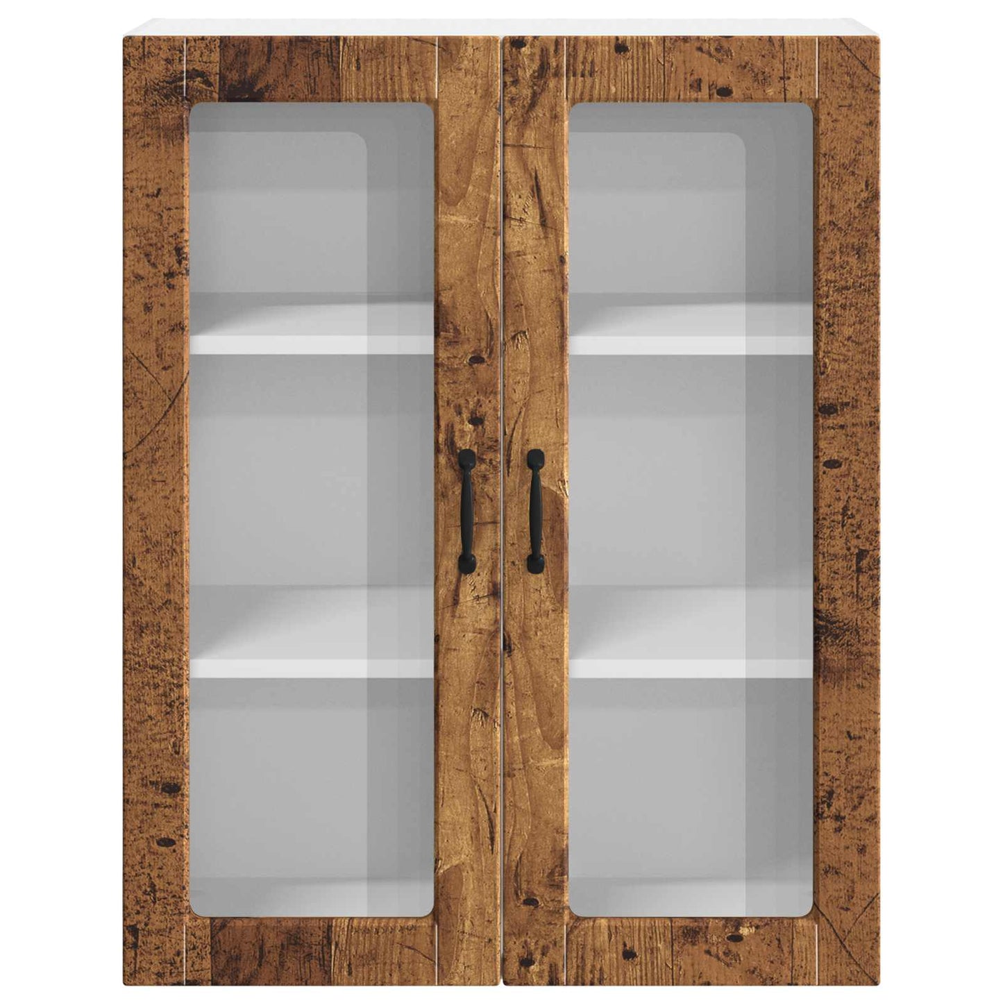 Mobile in vetro da parete LUCCA Legno antico 80 x 31 x 100 cm