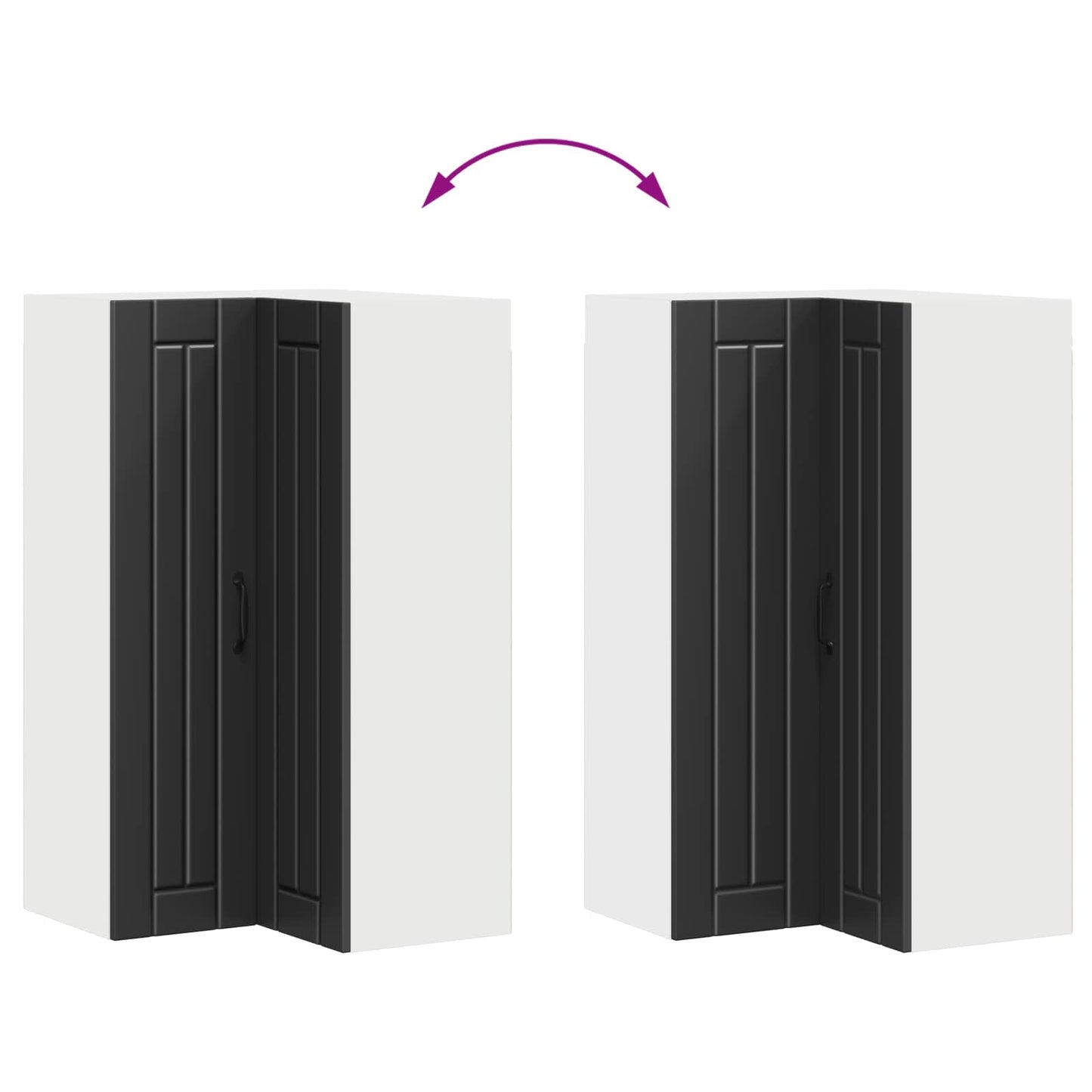 Mobile angolare per parete LUCCA Nero 57 x 57 x 100 cm