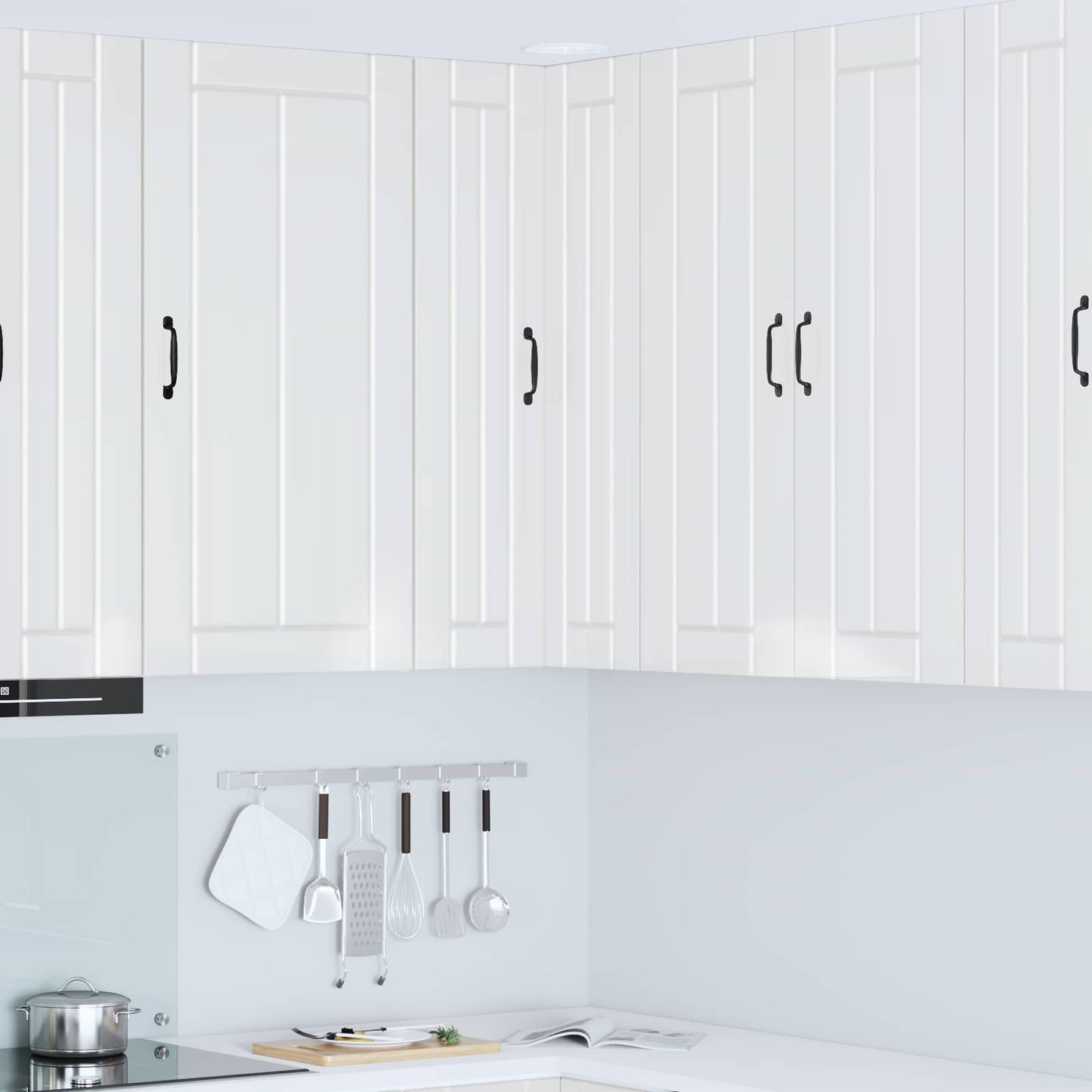 Mobile angolare per parete LUCCA Bianco Lucido 57 x 57 x 100 cm