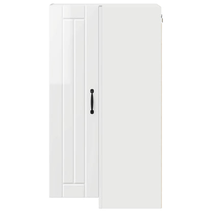 Mobile angolare per parete LUCCA Bianco Lucido 57 x 57 x 100 cm
