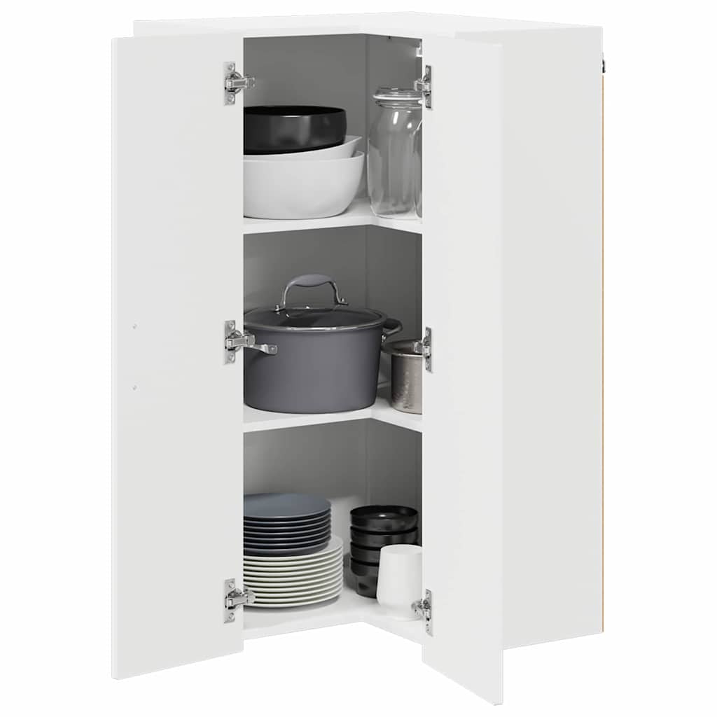 Mobile angolare per parete LUCCA Bianco Lucido 57 x 57 x 100 cm