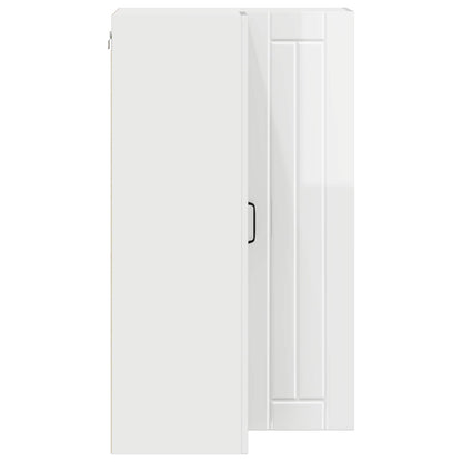 Mobile angolare per parete LUCCA Bianco Lucido 57 x 57 x 100 cm