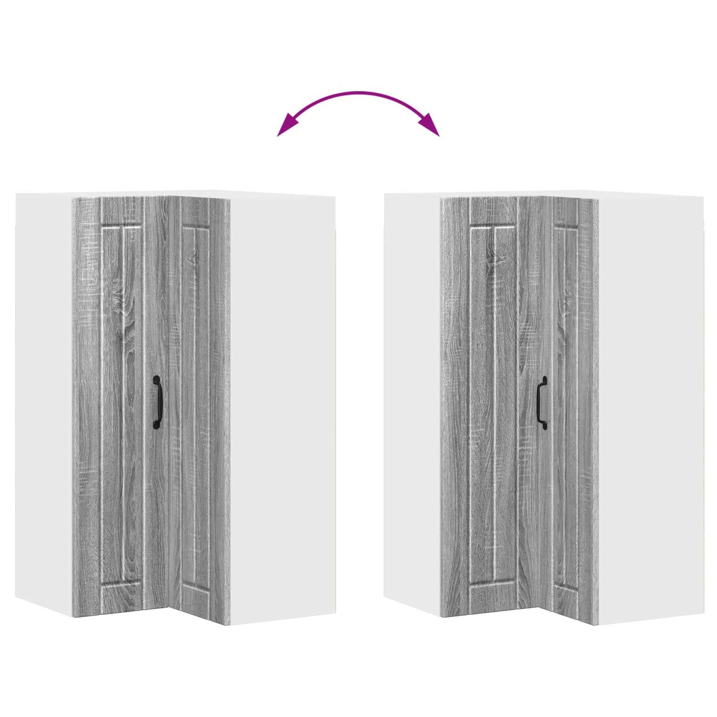 Mobile angolare per parete LUCCA Grigio Sonoma 57 x 57 x 100 cm