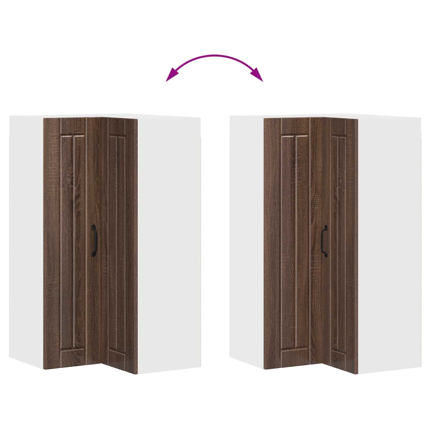 Mobile angolare per parete LUCCA Rovere Marrone