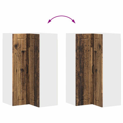 Mobile angolare per parete LUCCA Legno antico 57 x 57 x 100 cm