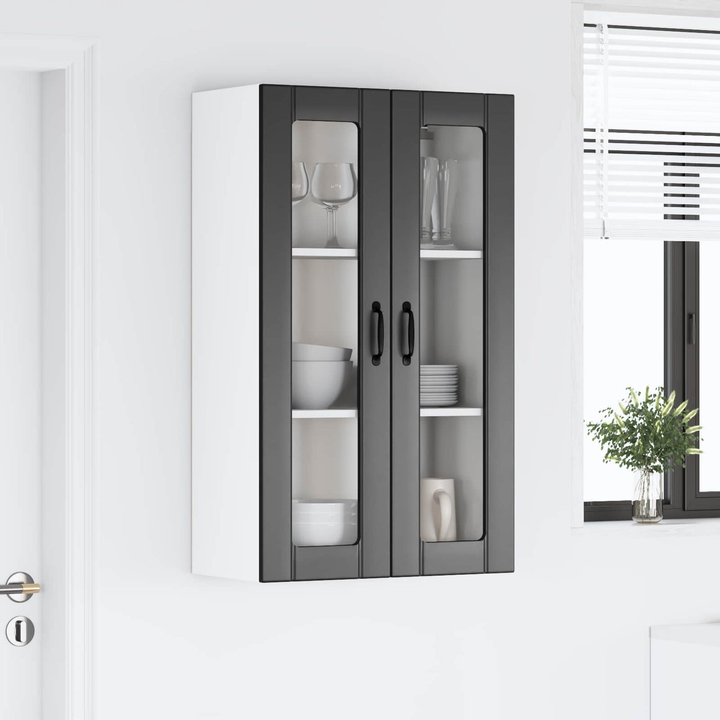 Pensile cucina Lucca Nero 60 x 31 x 100 cm Legno ingegnerizzato | homemem39