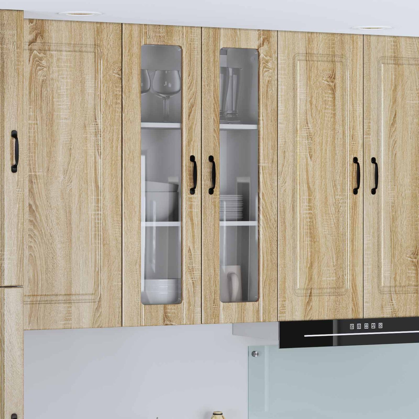 Mobile in vetro da parete LUCCA Rovere Sonoma 60 x 31 x 100 cm