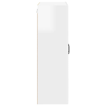 Mobile in vetro da parete LUCCA Bianco Lucido 60 x 31 x 100 cm
