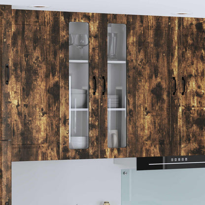 Mobile in vetro da parete LUCCA Rovere Fumo 60 x 31 x 100 cm