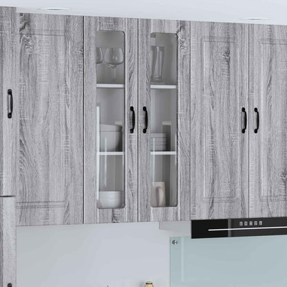 Mobile in vetro da parete LUCCA Grigio Sonoma 60 x 31 x 100 cm