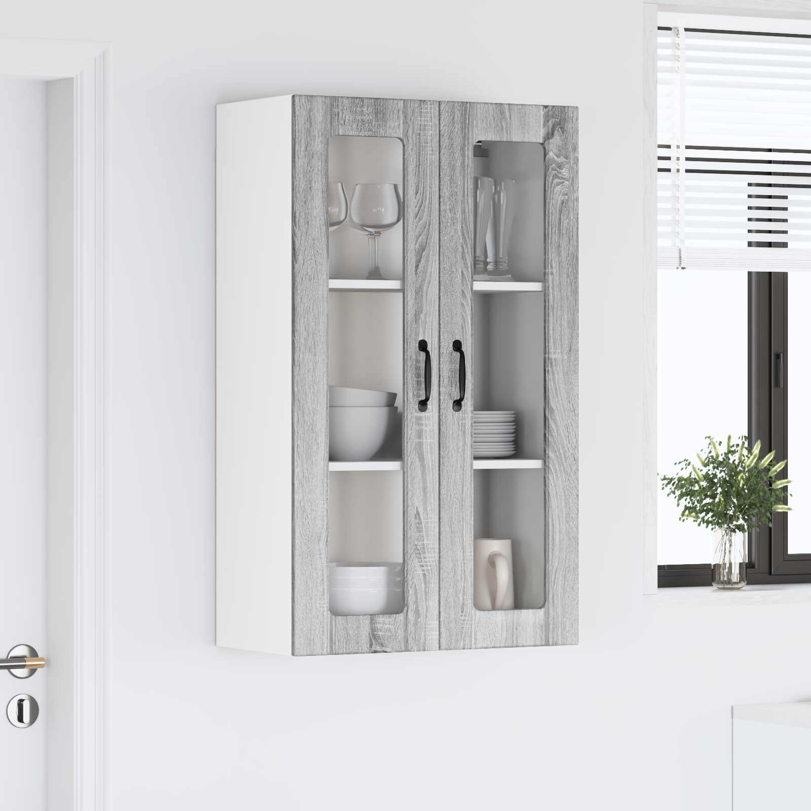 Pensile cucina con porta Lucca Grigio Sonoma 60 x 31 x 100 cm | homemem39