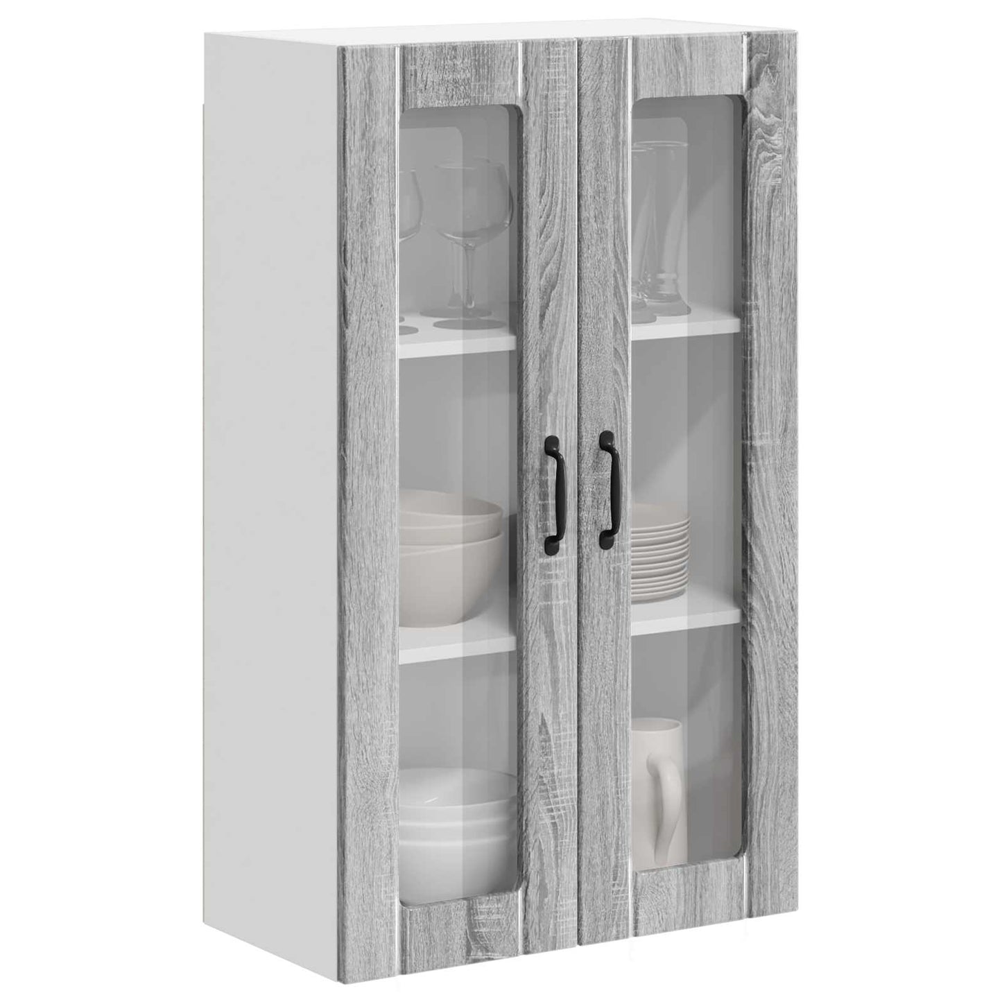 Mobile in vetro da parete LUCCA Grigio Sonoma 60 x 31 x 100 cm