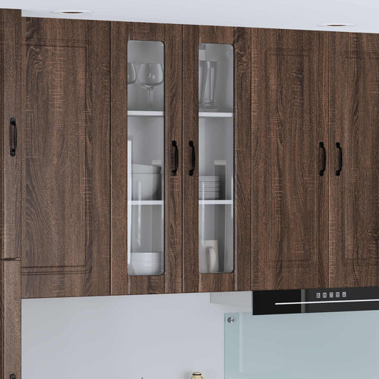 Mobile in vetro da parete LUCCA Rovere Marrone 60 x 31 x 100 cm