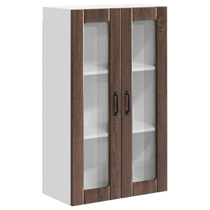 Mobile in vetro da parete LUCCA Rovere Marrone 60 x 31 x 100 cm
