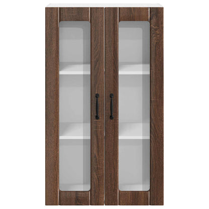 Mobile in vetro da parete LUCCA Rovere Marrone 60 x 31 x 100 cm
