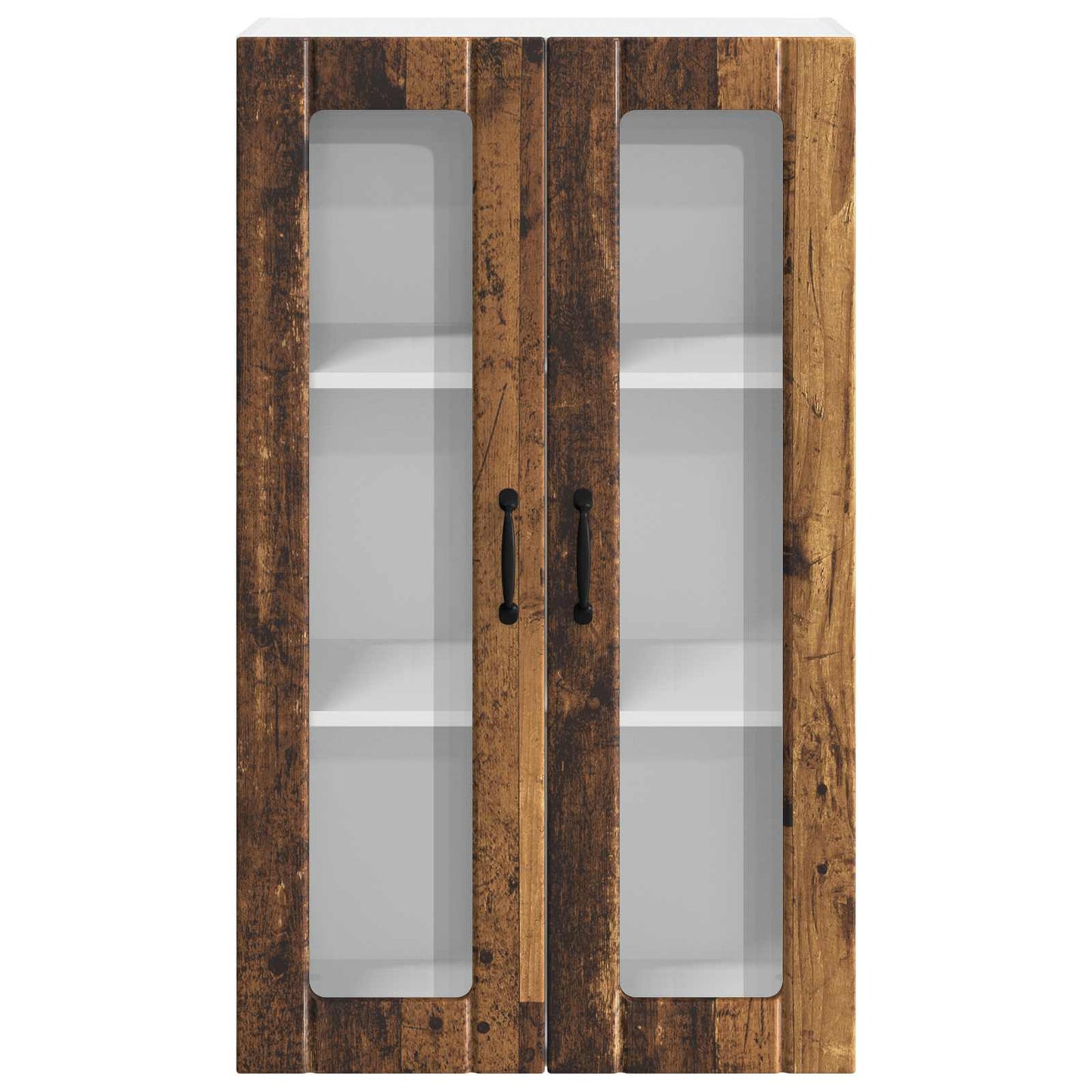 Mobile in vetro da parete LUCCA Legno antico 60 x 31 x 100 cm
