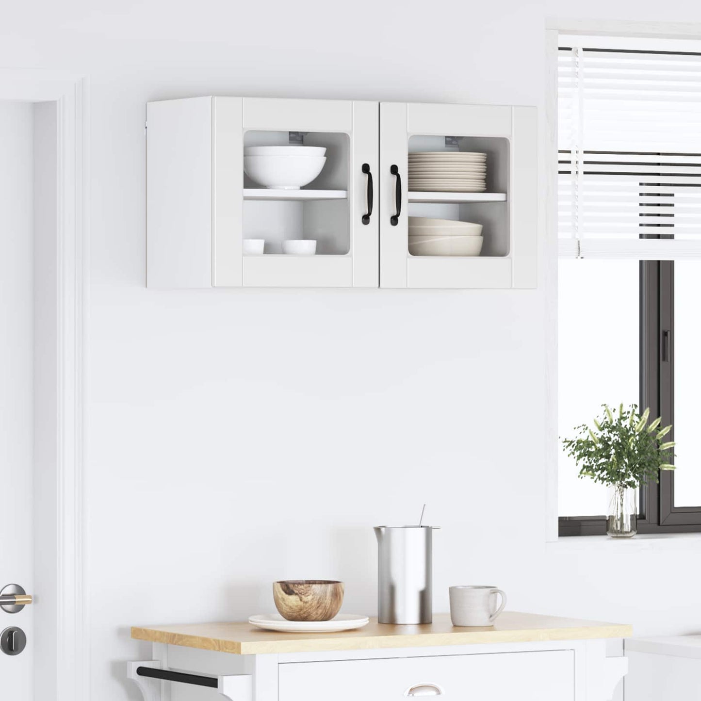 Mobile in vetro da parete PORTO 2 pcs Bianco