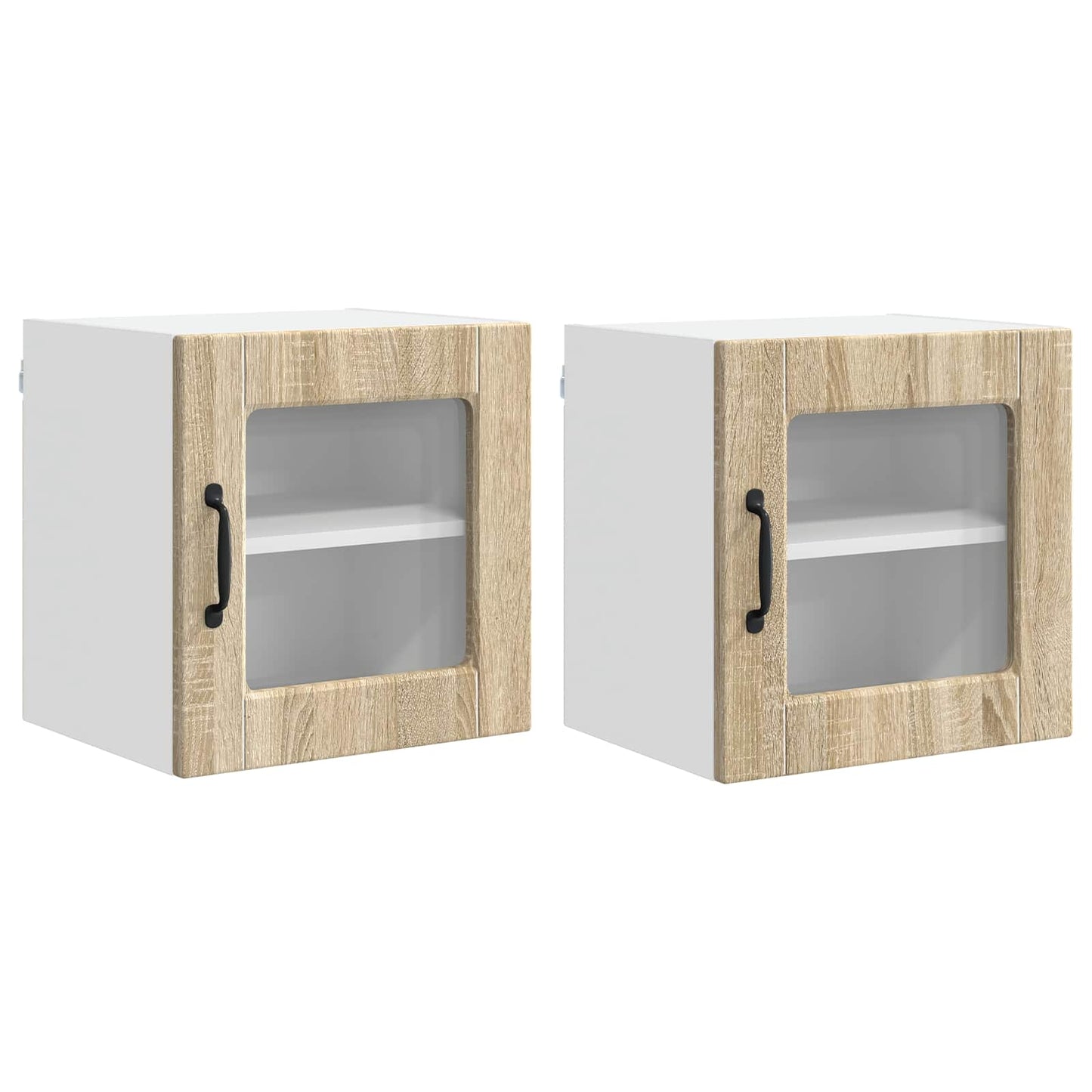Mobile in vetro da parete PORTO 2 pcs Rovere Sonoma