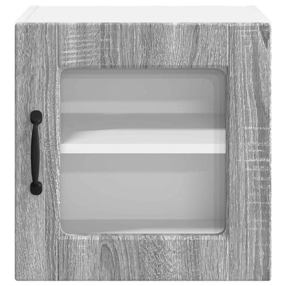 Mobile in vetro da parete PORTO 2 pcs Grigio Sonoma